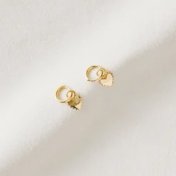 Two-Toned Spikey Heart Huggies