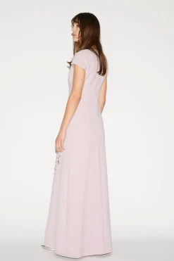 Tyra Gown Lilac Pink Embellished Crepe