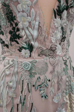 Underwater Wildflower Column Dress in Seaglass