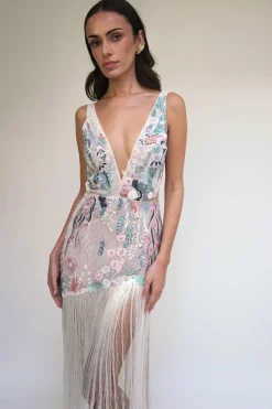 Underwater Wildflower Mini Tassel Dress