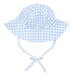 Unisex Baby Oasis Blue Gingham Sun Hat