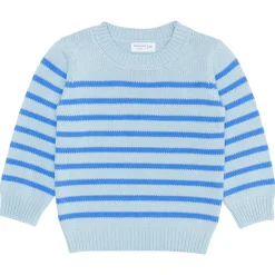 Unisex Blue Stripe Knit Sweater