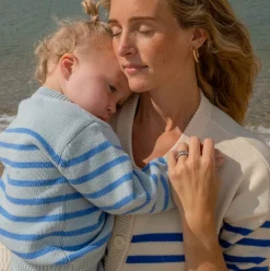 Unisex Blue Stripe Knit Sweater