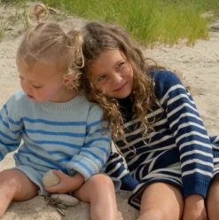 Unisex Blue Stripe Knit Sweater