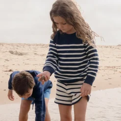 Unisex Breton Stripe Knit Short