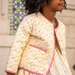 Unisex Marigold Floral Quilted Jacket