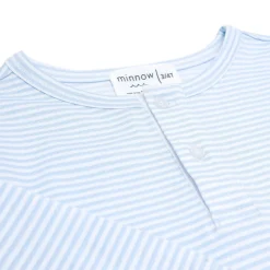 Unisex Powder Blue Stripe Pima Pajamas Set