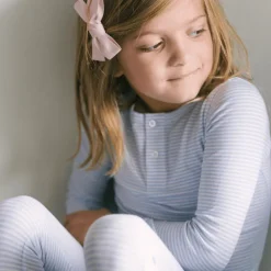 Unisex Powder Blue Stripe Pima Pajamas Set