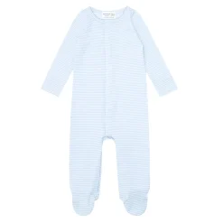 Unisex Powder Blue Stripe Pima Footie