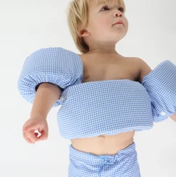 Unisex Sky Blue Gingham Puddle Jumper Cover