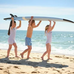 Unisex Vintage Stripe Short Sleeve Rashguard One Piece