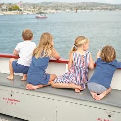 Unisex White Ringer Tee with Poppy Red Trim