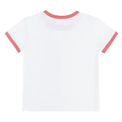 Unisex White Ringer Tee with Poppy Red Trim