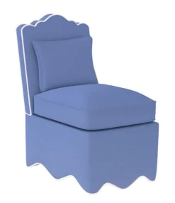 Upholstered Scalloped Slipper Chair