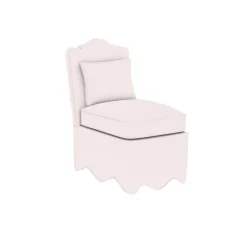 Upholstered Scalloped Slipper Chair