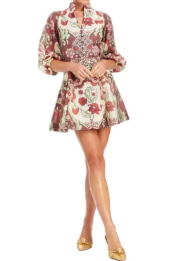 Valencia Mini Dress in Jardin Rose