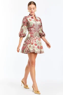 Valencia Mini Dress in Jardin Rose