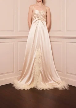 Valentina Pearl Ruched Gown