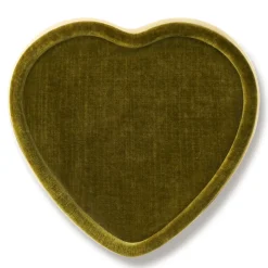 Valentina Velvet Heart Tray, Moss