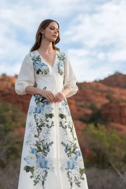 Varenna Dress in Sky Pearl Raceme