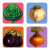Veggies Birchwood Coasters, Set of 4