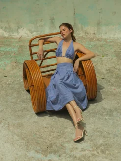 Vela Skirt in Blue Stripes