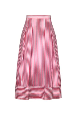 Vela Skirt in Red Stripes