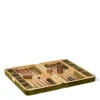 Velvet Backgammon Set in Moss