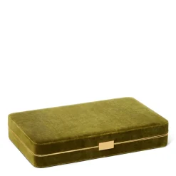 Velvet Backgammon Set in Moss