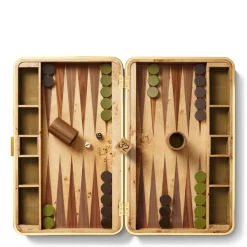 Velvet Backgammon Set in Moss