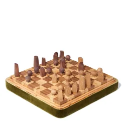 Velvet Chess Set in Moss