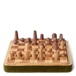 Velvet Chess Set in Moss