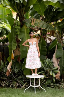 Veneta Dress in Tulipan White Print