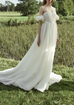 Venus White Dotted Tulle Gown