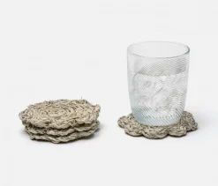 Vera Bleached Flower Coasters