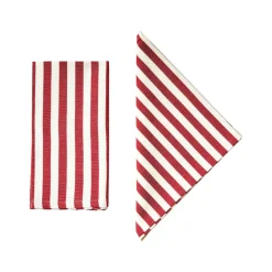 Vera Stripe Napkins in Red, Set of 2