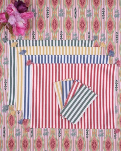 Vera Stripe Placemat in Blue
