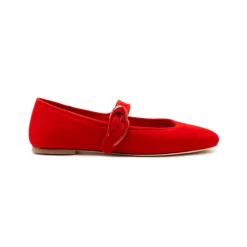 Verona Ballet Flat In Scarlet Suede