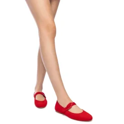 Verona Ballet Flat In Scarlet Suede