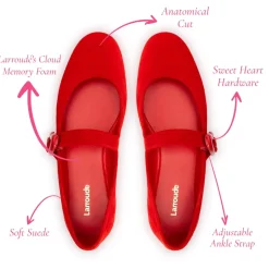 Verona Ballet Flat In Scarlet Suede