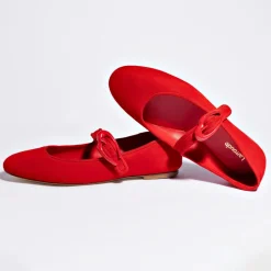 Verona Ballet Flat In Scarlet Suede