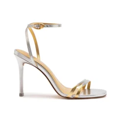 Vesper Sandal in Silver Metallic Leather