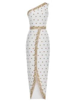 Victoire Tea-Length Dress with Embroidery
