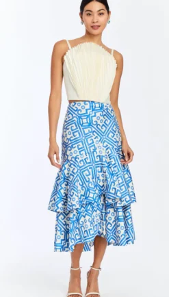 Victoria Convertible Skirt in Watercolor Blue