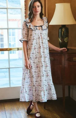 Victoria Dress in Fleur Bleue