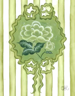 Victorian Peony En Vert Art Print