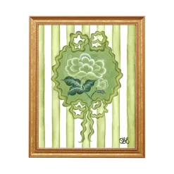 Victorian Peony En Vert Art Print