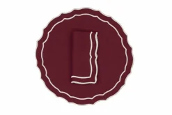 Vidro Linen Napkin and Placemat in Wine, Set of 2
