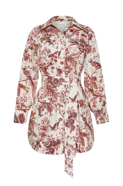 Villena Dress in Flora Toile Ivory