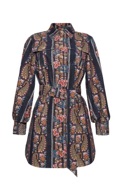 Villena Dress in Paisley Trail Black